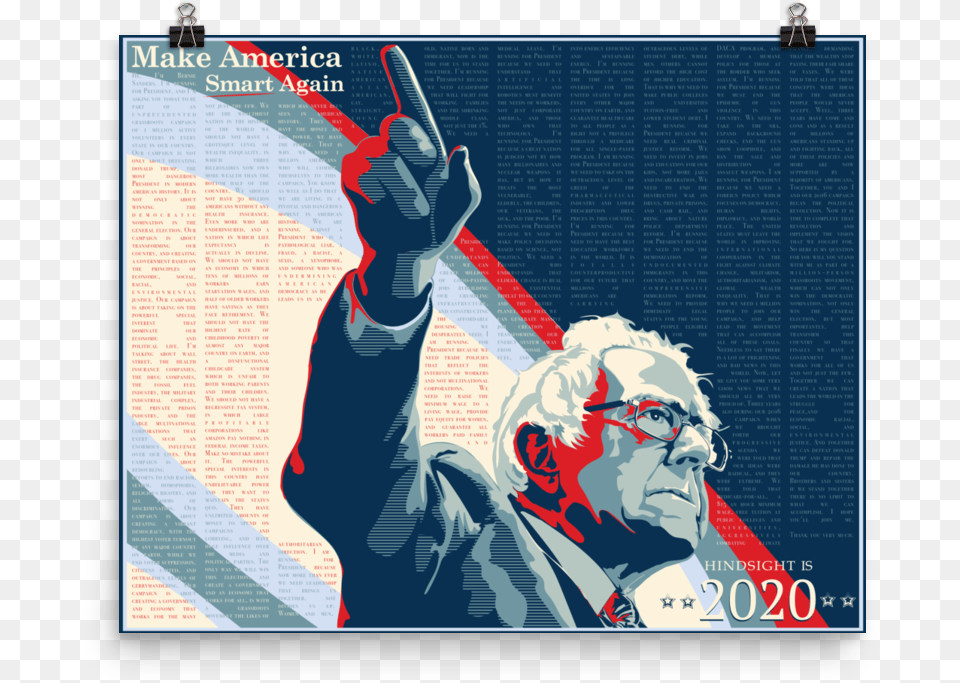 Hindsight Is 2020 Make America Smart Again Bernie Graphic Design, Person, Body Part, People, Finger Free Transparent Png