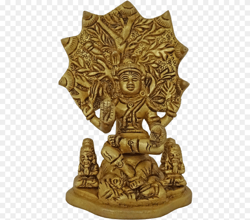 Hindu God Dhakshinamurthy Brass Statue 3 X 5 Inch Carving, Face, Head, Person, Art Png Image