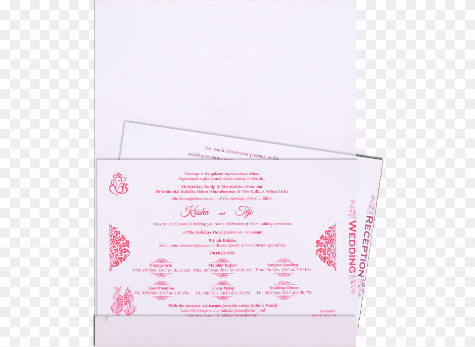 Hindu Wedding Cards Document, Text, Business Card, Paper Png