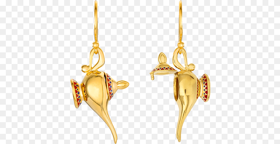 Hinged Magic Lamp Earrings By Rocklove Magic Lamp Aladdin Pendant, Accessories, Earring, Gold, Jewelry Free Png