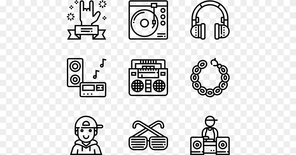 Hip Hop Vector Icons, Gray Png Image