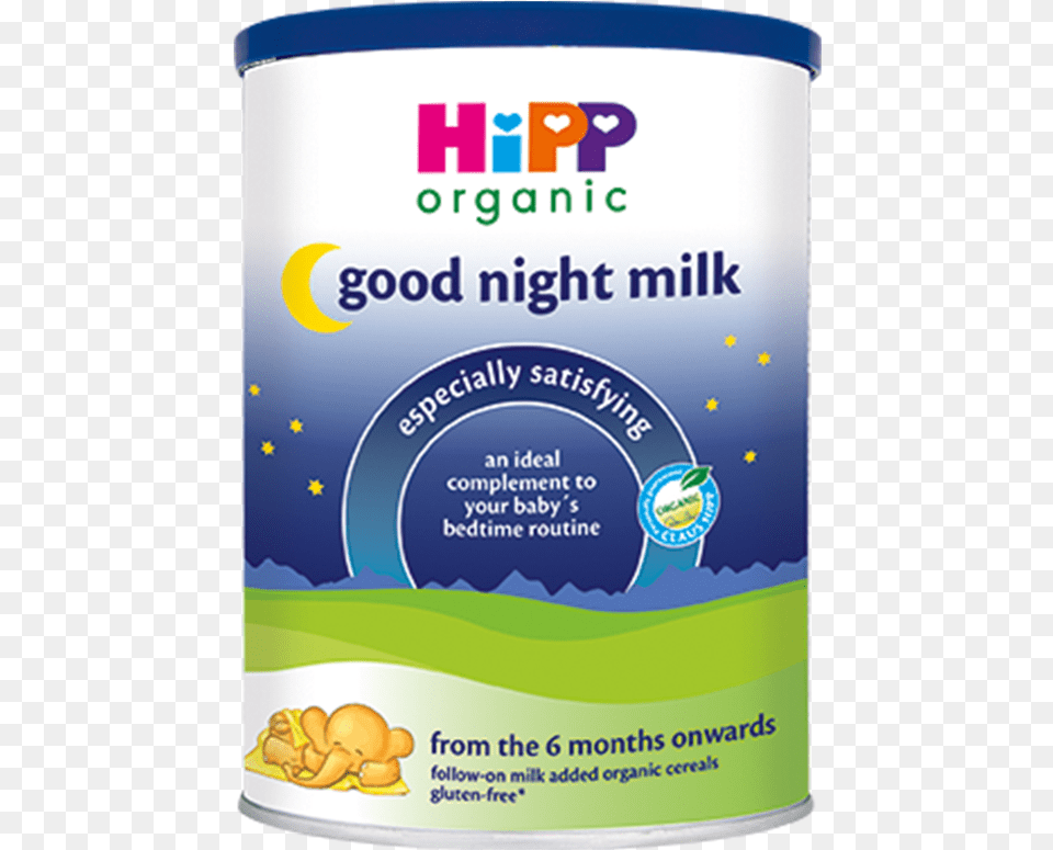 Hipp Good Night Powder Baby Milk Formula Stage 6mo Hipp Goodnight Milk, Advertisement, Poster, Can, Tin Png Image