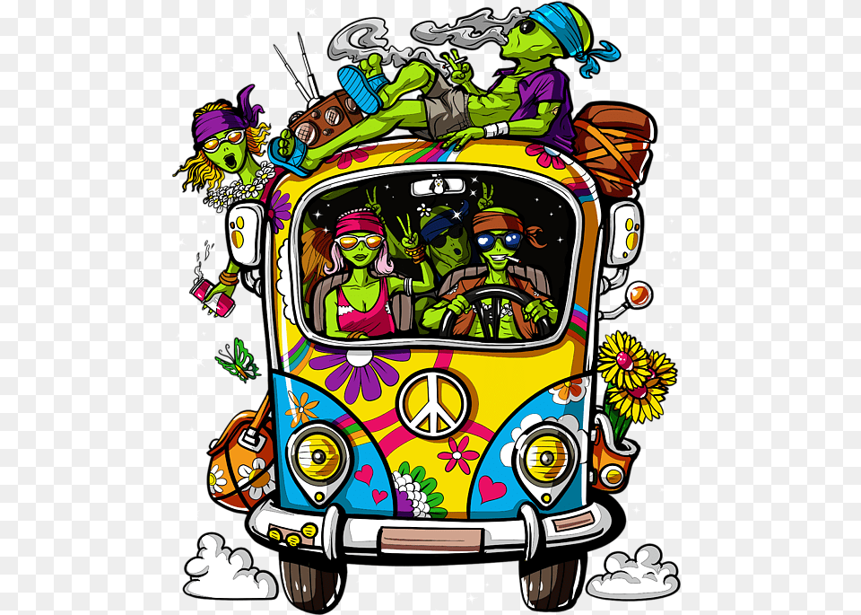 Hippie Alien Van, Art, Doodle, Drawing, Baby Png Image