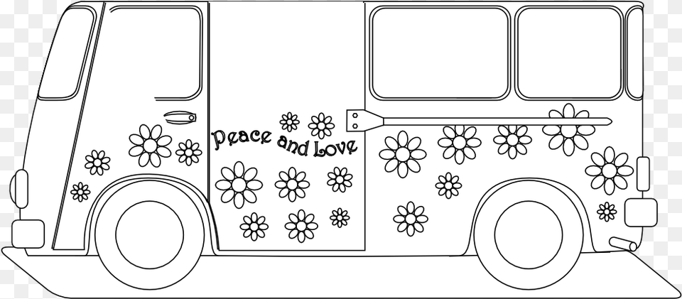 Hippie Black And White Peace Sign, Transportation, Vehicle, Car Png
