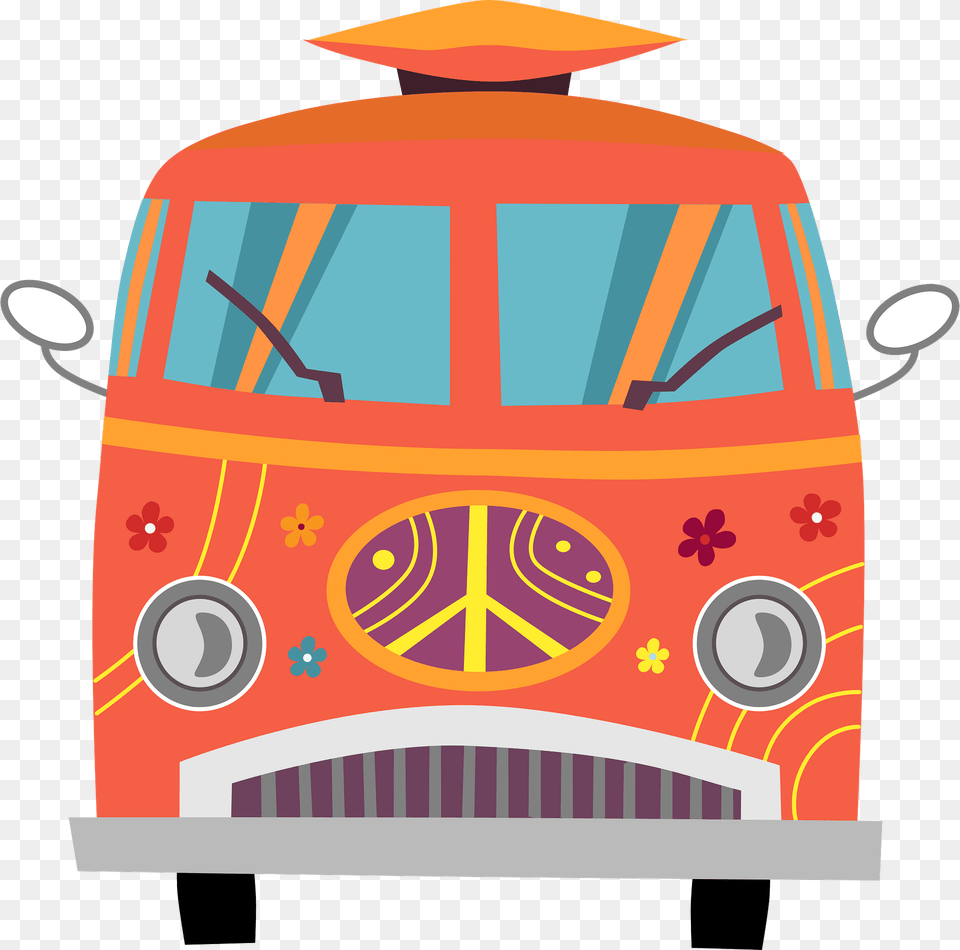 Hippie Bus Clipart, Cable Car, Transportation, Vehicle, Streetcar Png Image