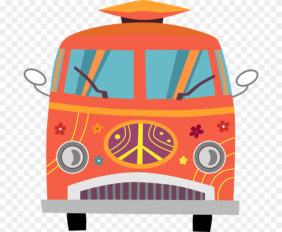 Hippie Bus Clipart, Cable Car, Transportation, Vehicle, Streetcar Free Png Download