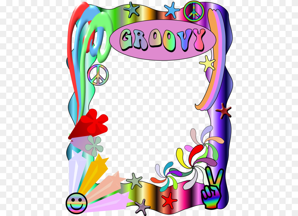 Hippie Clipart Border Hippie Frame, Art, Graphics Free Png Download