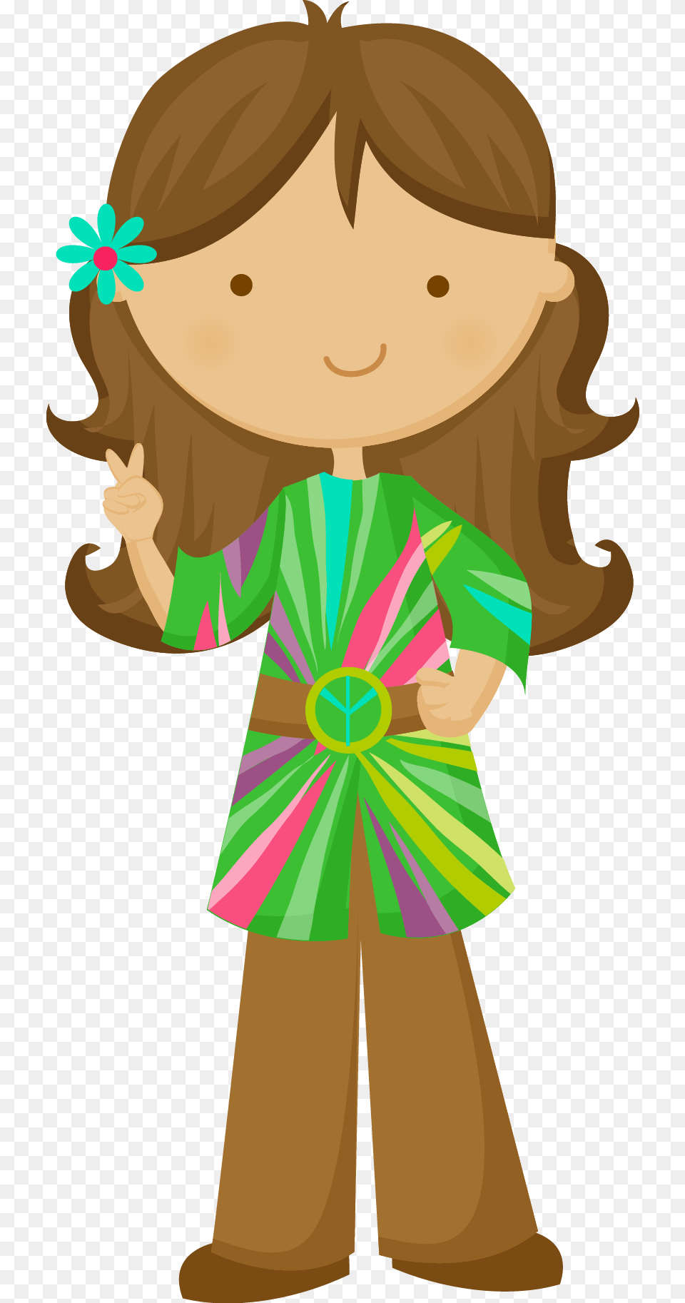 Hippie Clipart Flower Child Hippie Clipart, Baby, Clothing, Dress, Person Free Png