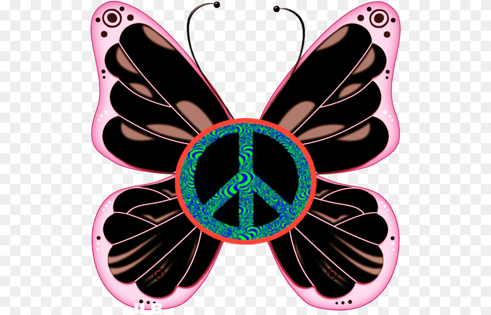 Hippie Clipart Trippy Black And Pink Butterfly, Smoke Pipe, Art, Graphics Free Png Download