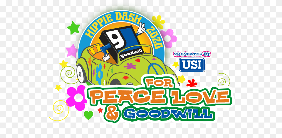 Hippie Dash For Peace Love U0026 Goodwill May The Groove Be Clip Art, Sticker, Graphics, Bulldozer, Machine Png
