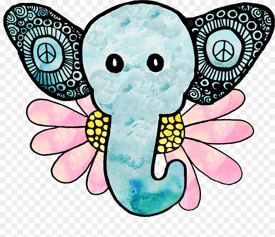 Hippie Elephant Clip Art Free Transparent Png