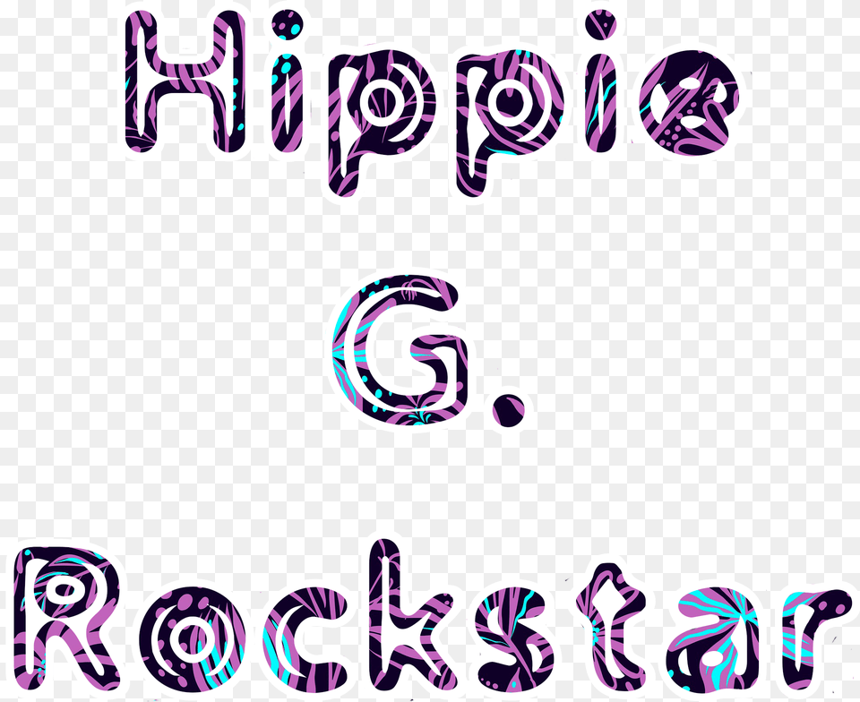 Hippie G Rockstar, Purple, Text Free Png