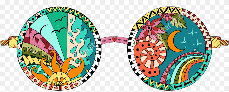 Hippie Glasses, Art, Pattern Free Png