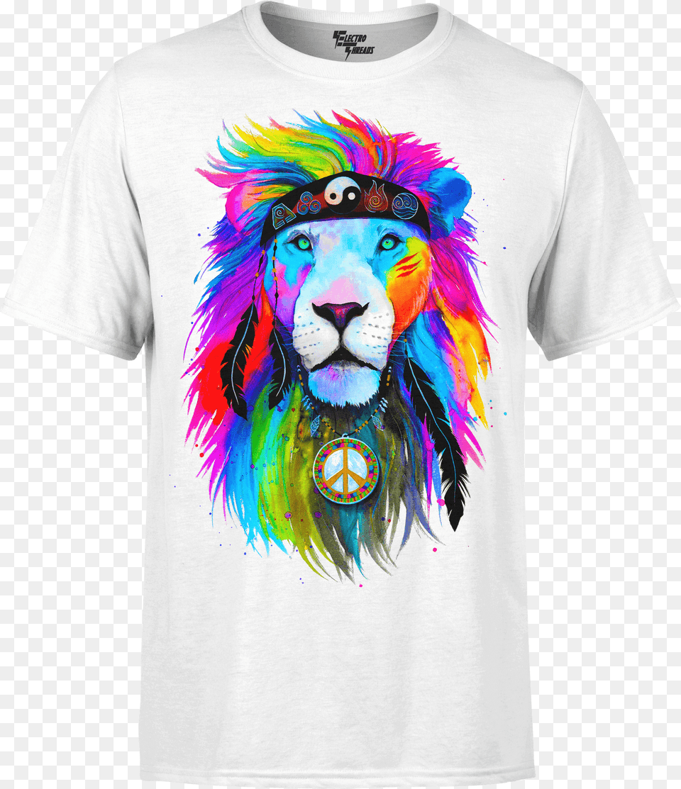 Hippie Lion Premium Cotton Crew Premium Supima Cotton Leon Hippie, Clothing, T-shirt, Face, Head Free Png Download