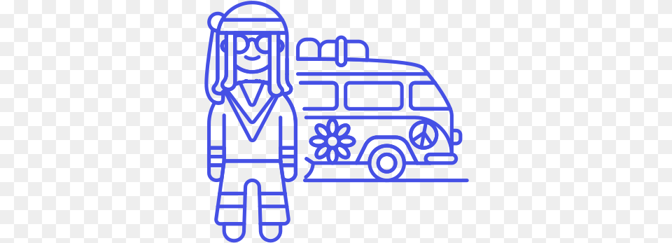 Hippie Male Icon Of Stream Line Ux Pack Duetone Clip Art, Person, Transportation, Vehicle, Machine Free Transparent Png