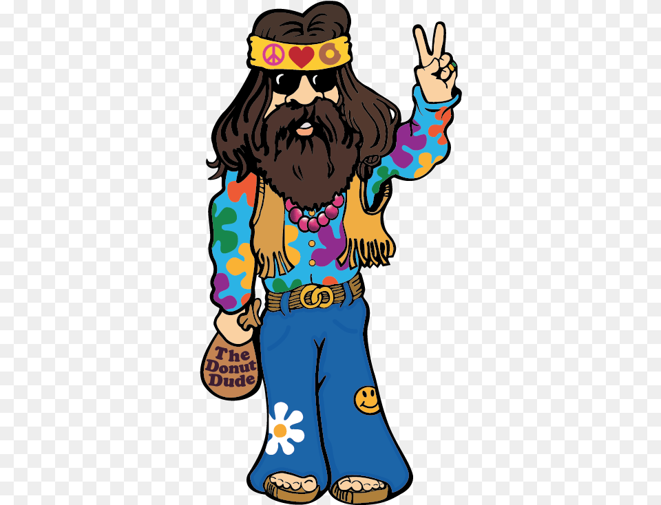 Hippie Peace Clipart Peace Love And Little Donuts Donut Dude, Person, Baby, Face, Head Png Image