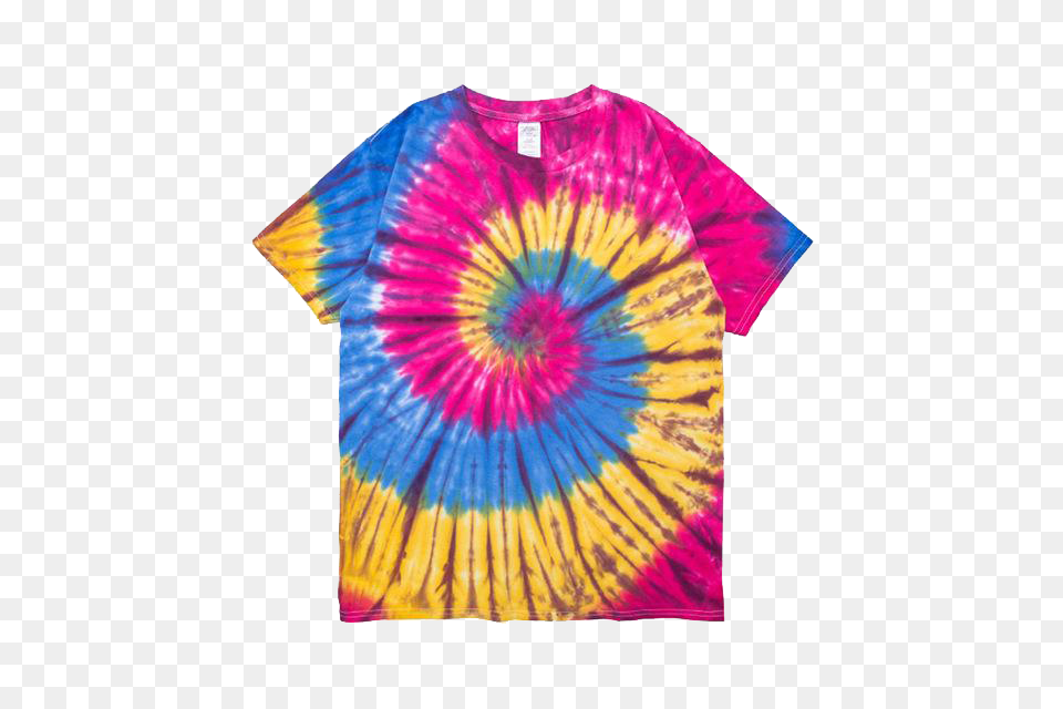 Hippie Rainbow Spiral Tie Dye Print Tee, Beachwear, Clothing Free Transparent Png