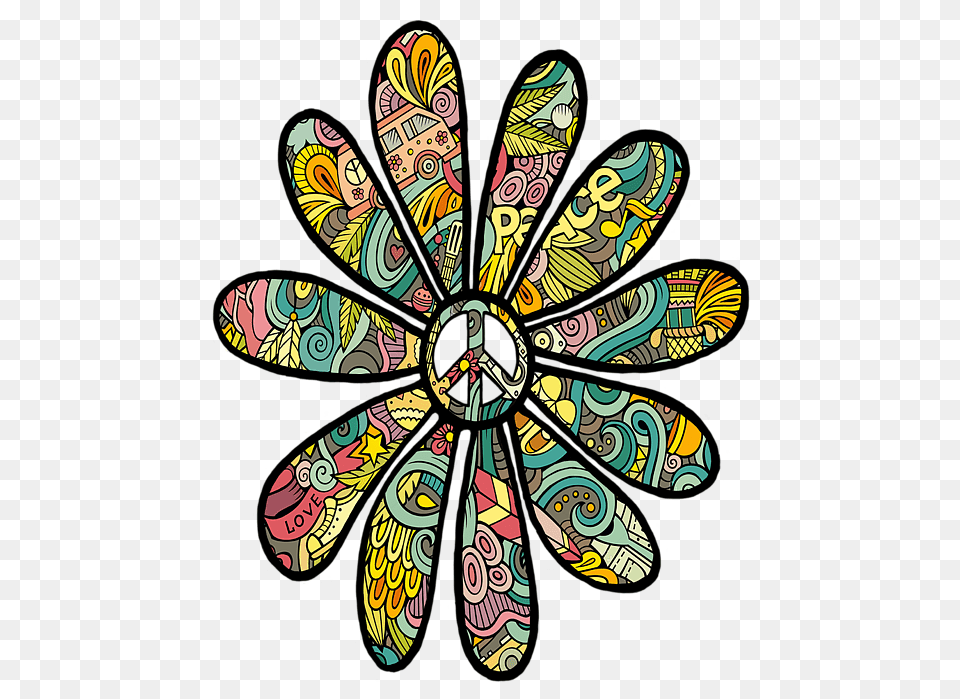 Hippie Trippy Flower Power Peace Sign Seventies Iphone X Case Peace Sign Flower, Art, Graphics, Floral Design, Pattern Free Transparent Png