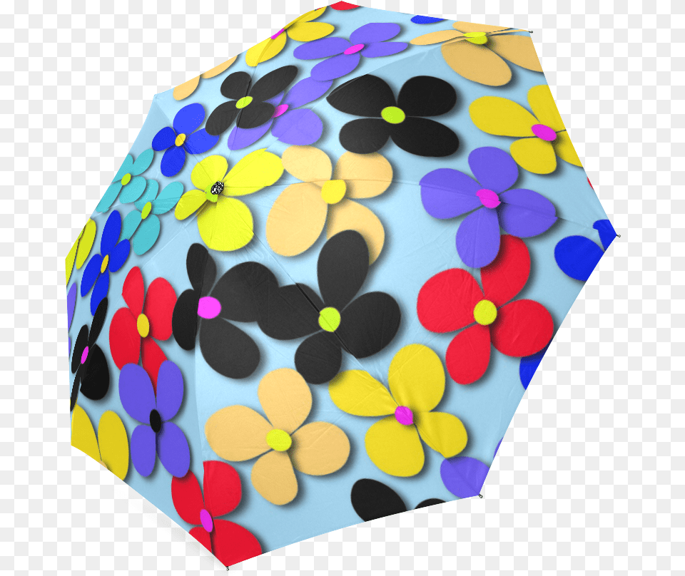 Hippie Trippy Love Peace Flowers Foldable Umbrella Umbrella, Canopy, Pattern Png