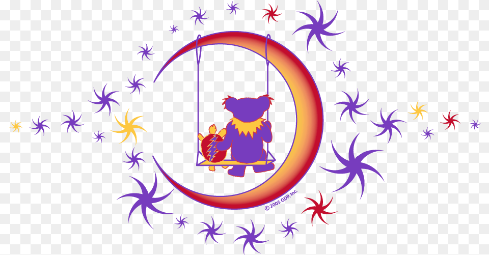 Hippies Clipart Moon Grateful Dead Moon Swing, Baby, Person, Purple, Pattern Png