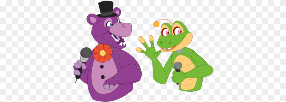 Hippo And Happy Frog From The New Fnaf Game Because Freddy Fazbear Pizzeria Simulator Happy Frog, Purple, Baby, Cartoon, Person Png