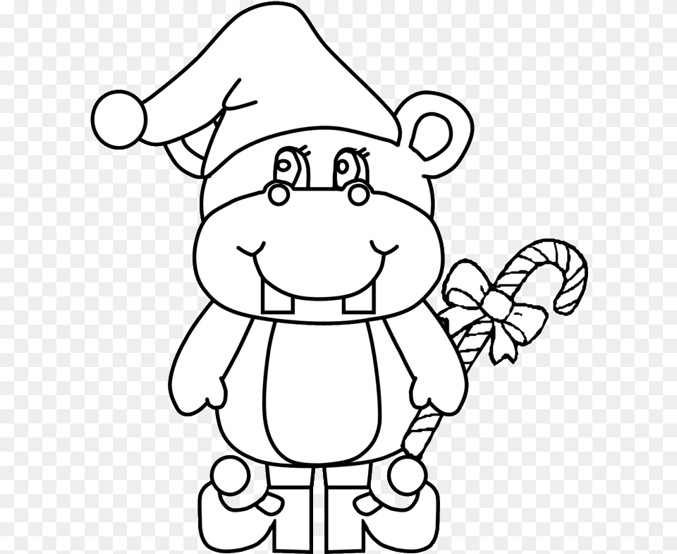 Hippo Christmas Coloring Pages, Stencil, Baby, Person, Face Png Image