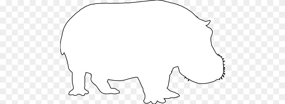 Hippo Clipart Black And White, Animal, Mammal, Wildlife Png