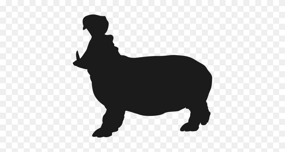 Hippo Clipart Silhouette, Baby, Person, Animal, Mammal Png Image