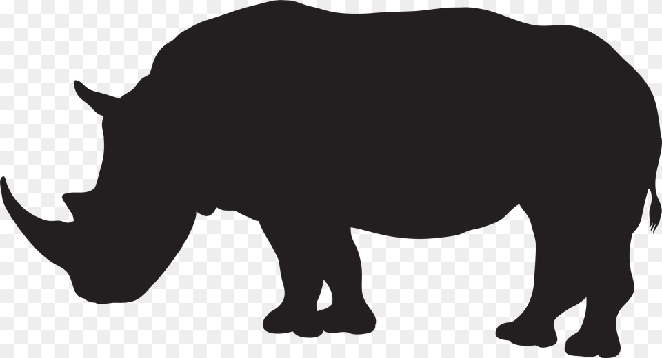 Hippo Clipart Silhouette, Animal, Mammal, Wildlife, Rhino Png Image