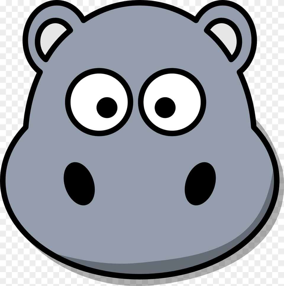 Hippo Head Cartoon Cute Grey Zoo Wildlife, Ball, Rugby, Rugby Ball, Sport Free Png Download