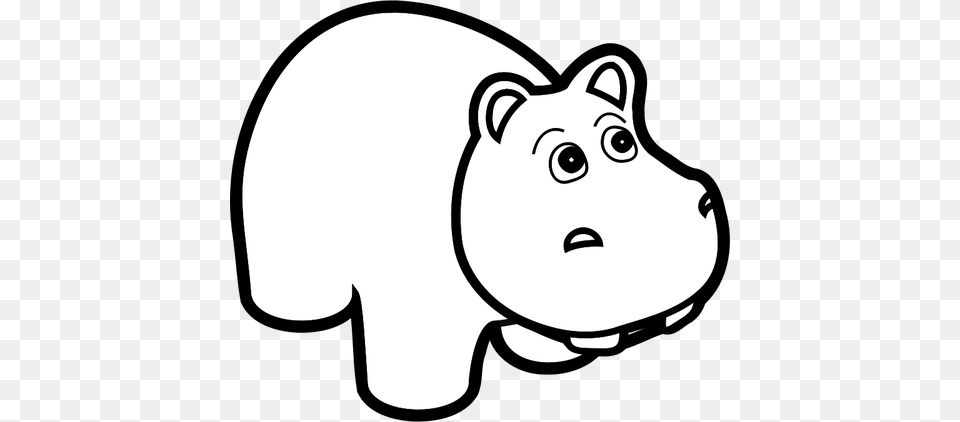Hippo Line Art Vector Drawing, Baby, Face, Head, Person Png