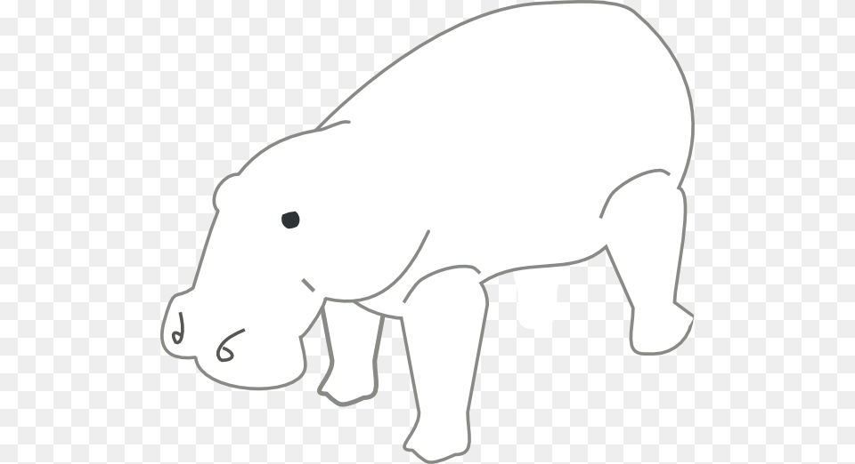 Hippo Outline Animal Clip Art, Mammal, Wildlife Png Image
