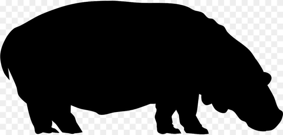 Hippo Silhouette, Animal, Mammal, Wildlife, Person Free Transparent Png