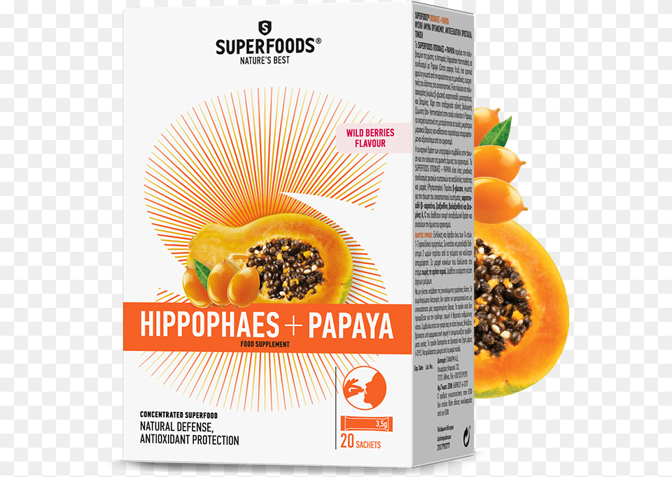 Hippophaes Papaya Superfoods Nature39s Best, Food, Fruit, Plant, Produce Free Png