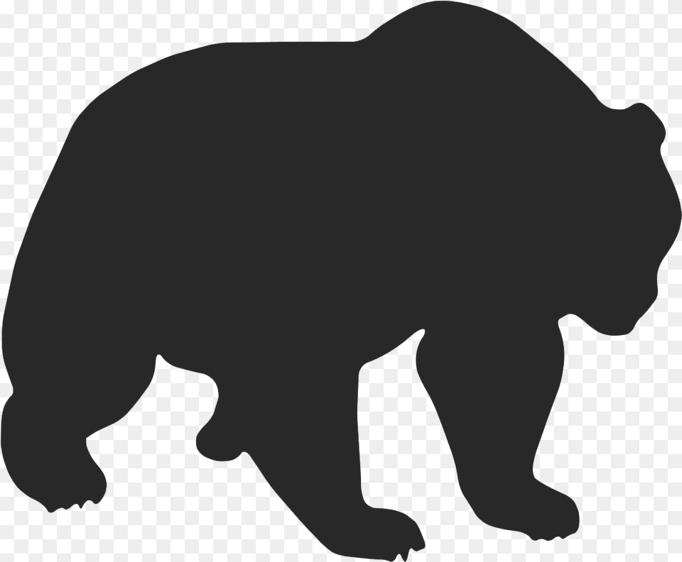 Hippopotamus Clip Art American Black Bear Silhouette Outline Black Bear Silhouette, Animal, Wildlife, Mammal Free Png Download
