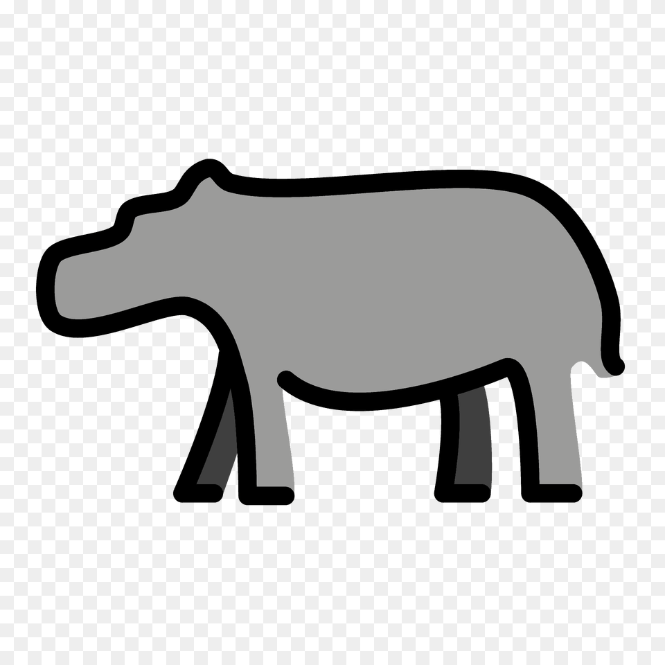 Hippopotamus Emoji Clipart, Animal, Hippo, Mammal, Wildlife Png