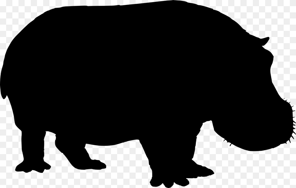 Hippopotamus Rhinoceros Clip Art, Gray Free Transparent Png