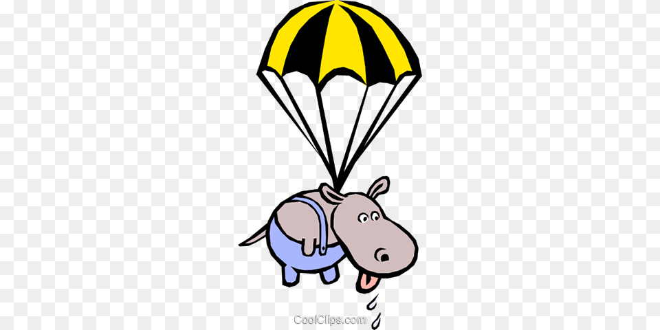 Hippopotamus Royalty Vector Clip Art Illustration, Parachute, Baby, Person Free Png Download