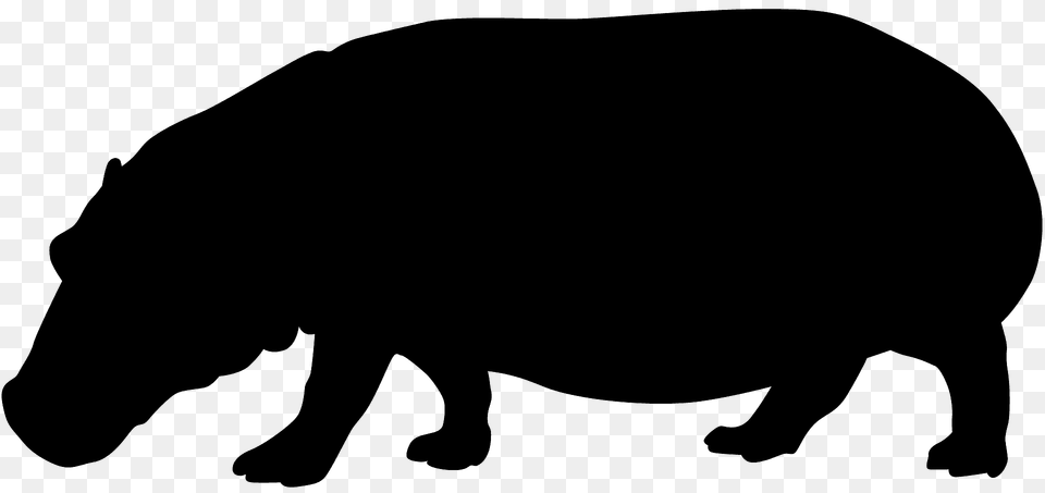 Hippopotamus Silhouette, Animal, Bear, Mammal, Wildlife Png