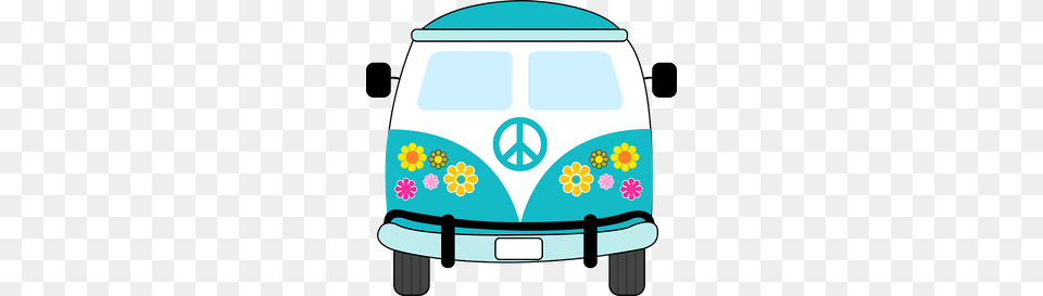 Hippy Party Clip Art Peace Love Hippie Chicks, Caravan, Transportation, Van, Vehicle Png Image