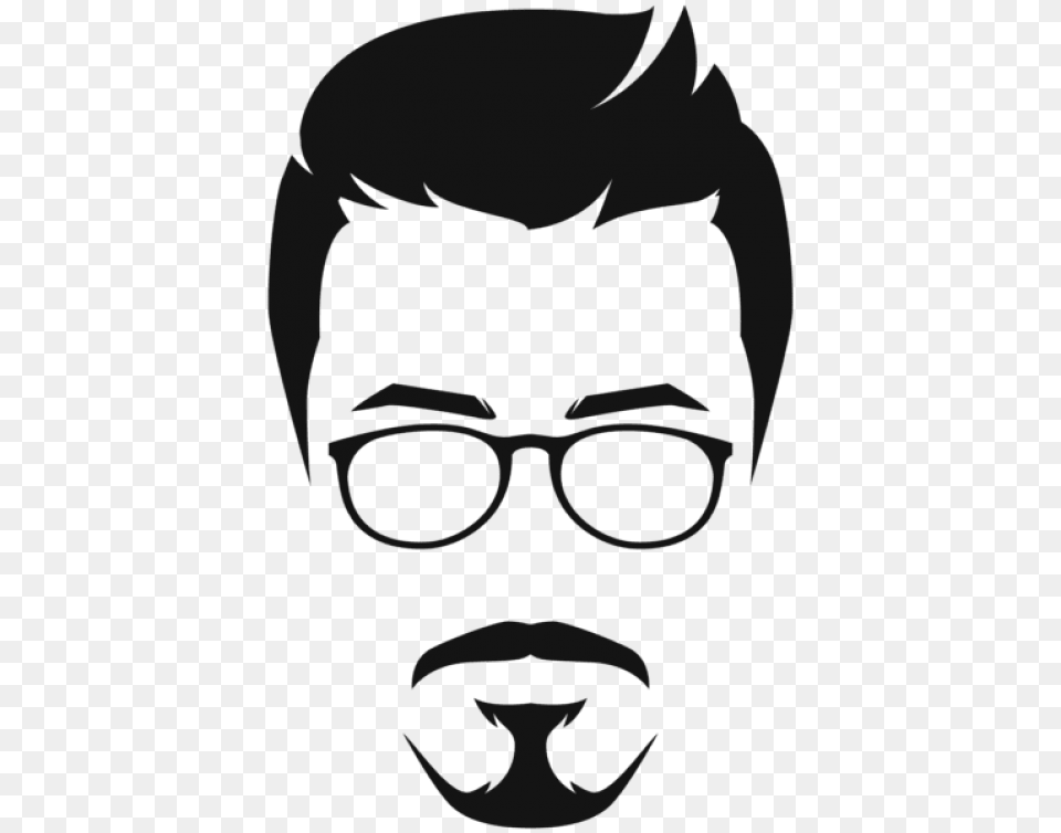 Hipster Beard, Accessories, Glasses, Stencil, Person Free Png