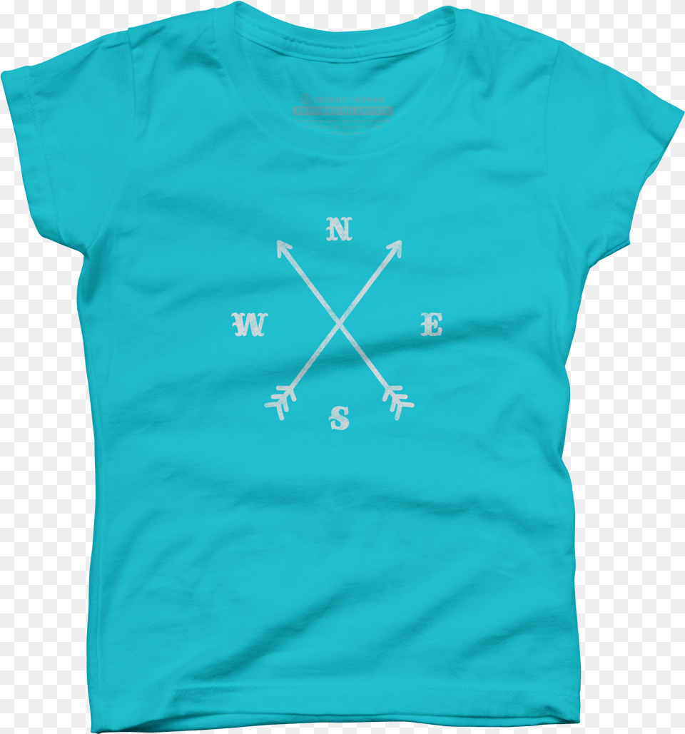 Hipster Crossed Arrows Compass Nsew Girls T Shirt Active Shirt, Clothing, T-shirt Png