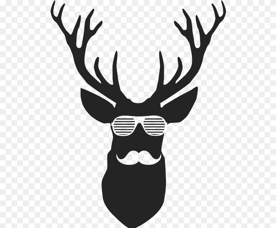 Hipster Deer Rubber Stamp Sunglasses Party, Animal, Mammal, Wildlife, Antler Free Transparent Png