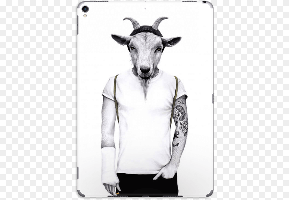 Hipster Goat Skin Ipad Pro Hipster Goat, Adult, Person, Man, Tattoo Free Png