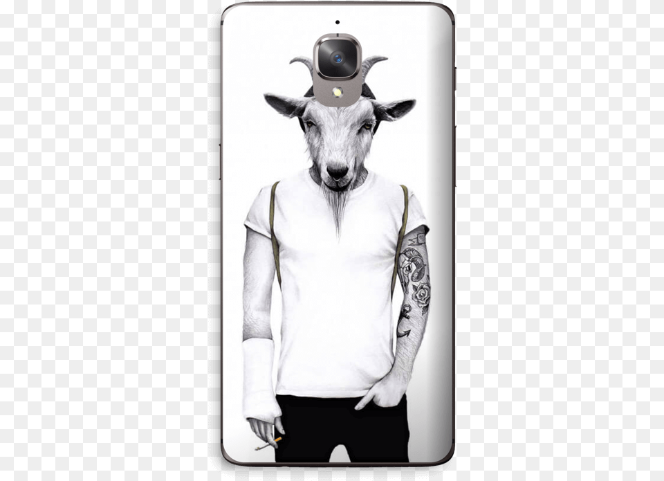Hipster Goat Skin Oneplus 3t Sanna Wieslander Goat, Person, Tattoo, Clothing, T-shirt Png