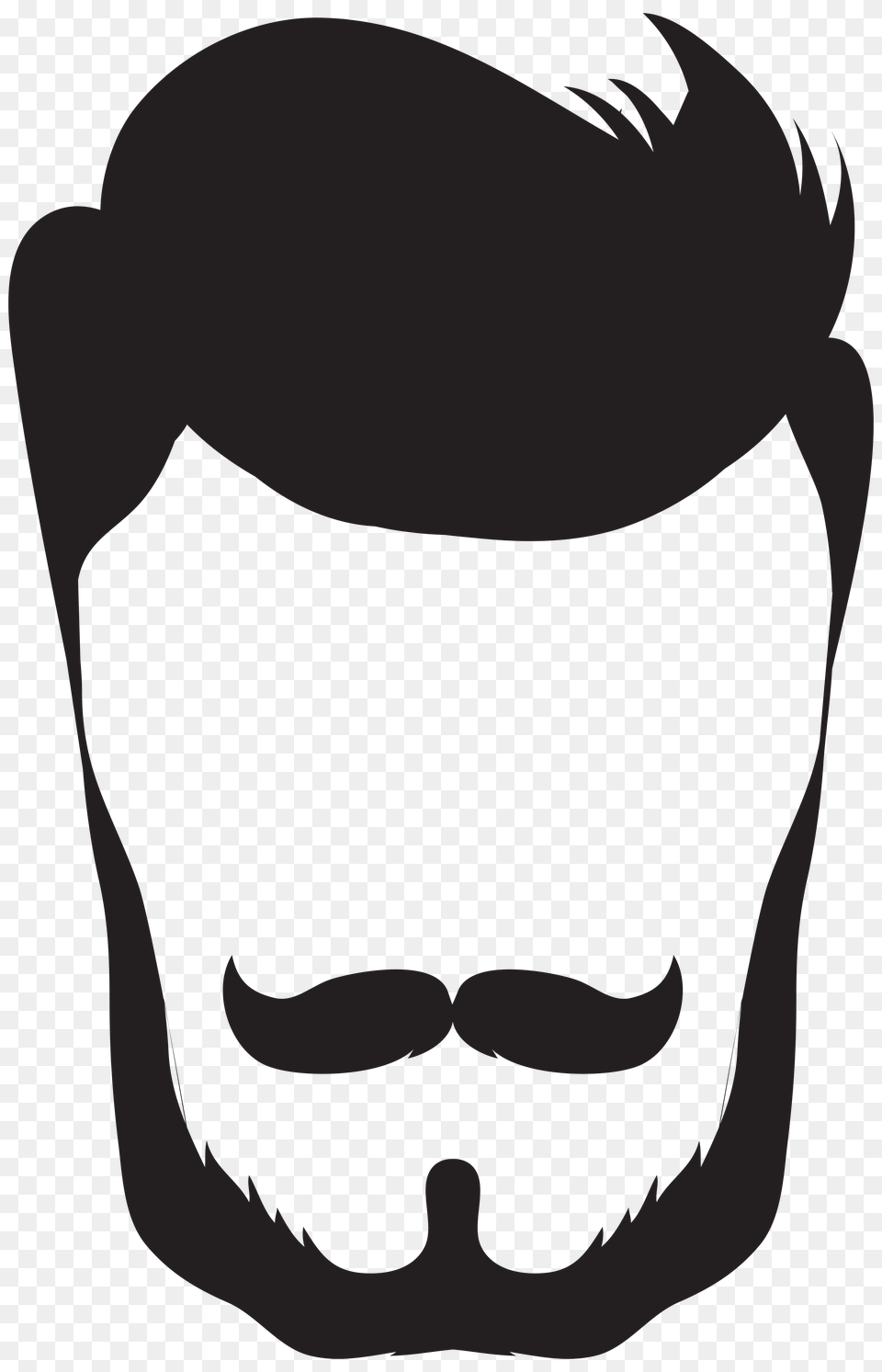 Hipster Hair And Beard Clip, Text Free Transparent Png