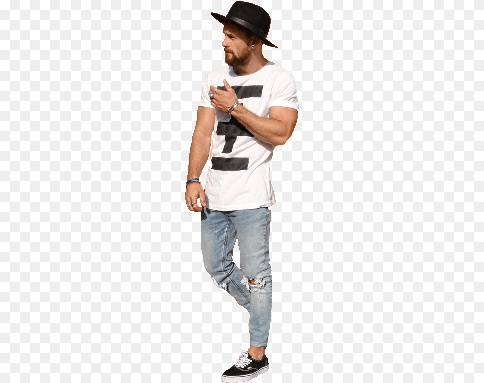 Hipster People Vans Authentic Black Outfit Men, Clothing, Hat, Adult, Person Free Png Download