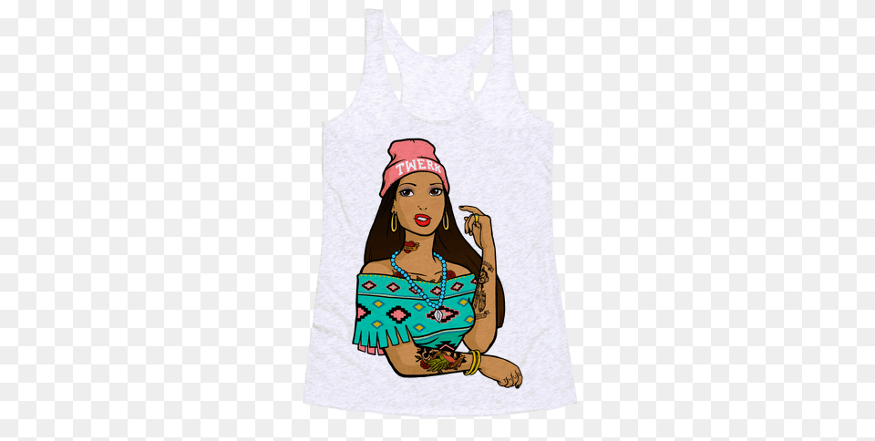 Hipster Pocahontas Racerback Tank Tops Lookhuman, Clothing, Tank Top, Adult, Female Png Image