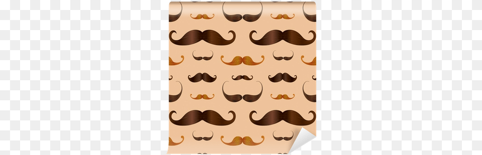 Hipster Realistic Mustache Seamless Pattern Wall Mural Papel De Parede Adesivo Bigodes, Face, Head, Person Free Png Download