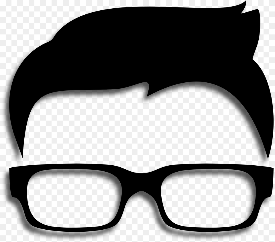 Hipster Silhouette At Getdrawings Beard And Goggles Clipart, Gray Free Png